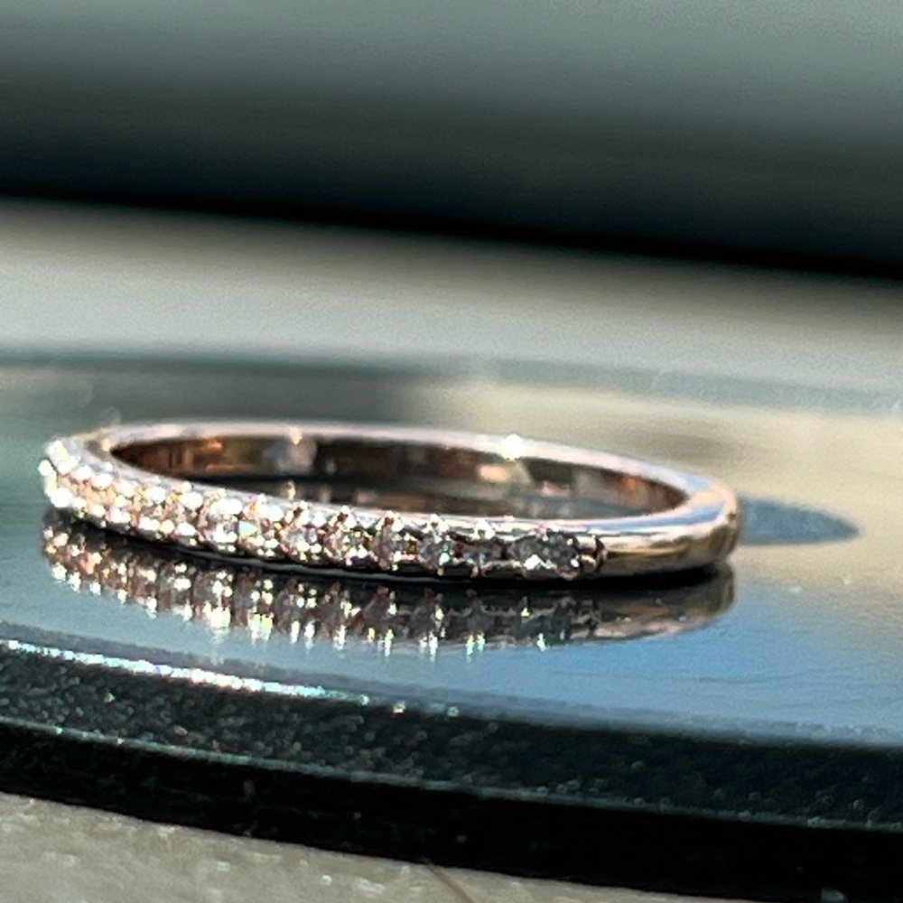 Rose Gold Zircon Ring 8 - Picture 13 of 14